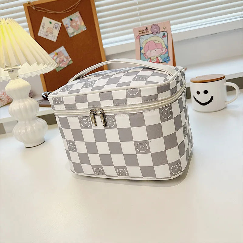 Large Capacity Makeup Bag Portable Advanced Sense Cosmetic Box Travel