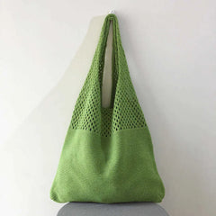 Boho Style Knitted Beach Tote Bag for Women
