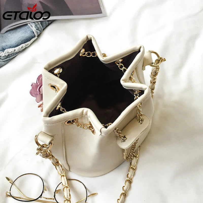 Flower Bucket Shoulder Bags Messenger Bags Small Bag Women Totes