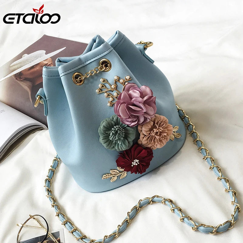 Flower Bucket Shoulder Bags Messenger Bags Small Bag Women Totes