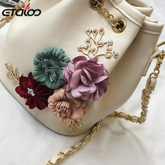 Flower Bucket Shoulder Bags Messenger Bags Small Bag Women Totes