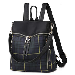 Waterproof Plaid Backpack Dual-use Bag