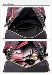 Waterproof Plaid Backpack Dual-use Bag