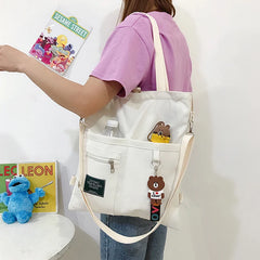 Canvas Messenger Bag for Ladies Casual Shopping Party Handbag Backpack