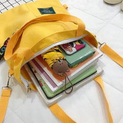 Canvas Messenger Bag for Ladies Casual Shopping Party Handbag Backpack