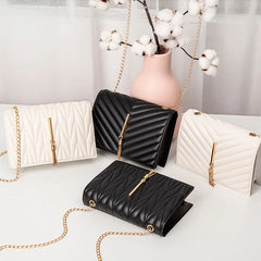 Embroidered V Pattern Pillow Bag Messenger Small Square Women's Handbag