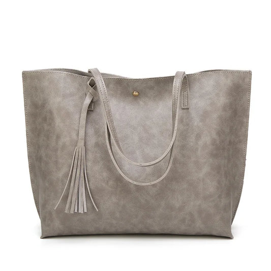 Women's PU Leather Shoulder Tote Bag Soft Leather Large Capacity