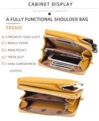 Ladies Small Shoulder Bag Women Summer Female Purse Top Phone Pocket Yellow