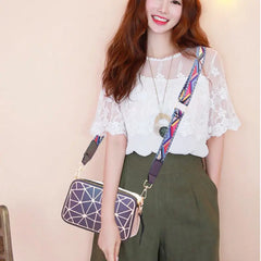Geometric Small Shoulder Bag Crossbody Bags for Women Laser Messenger Bag