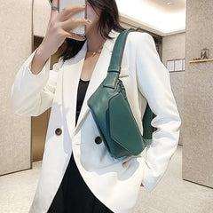 Women's Leather Waist Bag Chest Bag for Leisure Shopping
