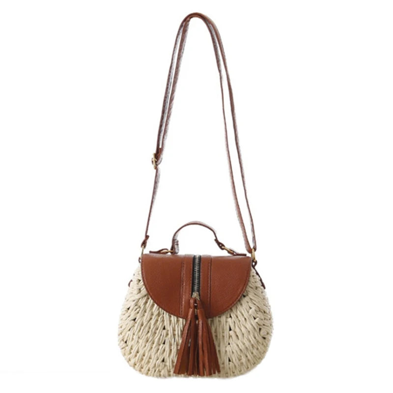 Bohemian Tassel Straw Beach Shoulder Bag