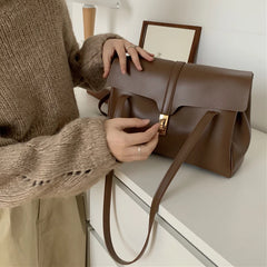 Lady Travel Bucket Bag Soft Leather Tote Shoulder Crossbo