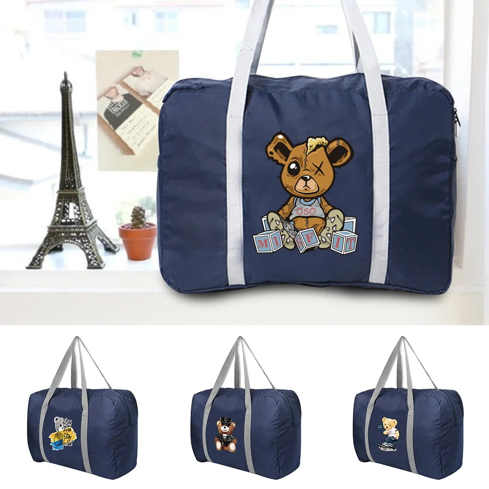 Bear Print Duffle Bag for Men and Women - Large Capacity Travel Luggage