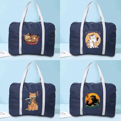 Large Capacity Folding Travel Bags Handbag Luggage Japan Cat Printed Duffle Bag