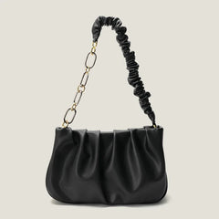 Large Capacity Tote Bag Women PU Leather Shoulder Bag Hollow Chain