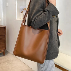 Large Capacity PU Leather Shoulder Bag Women Messenger Crossbody Bag