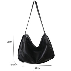 Large Capacity PU Leather Shoulder Bags Soft Casual Travel Bag Women