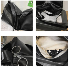 Large Capacity PU Leather Shoulder Bags Soft Casual Travel Bag Women