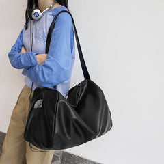 Large Capacity PU Leather Shoulder Bags Soft Casual Travel Bag Women