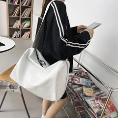 Large Capacity PU Leather Shoulder Bags Soft Casual Travel Bag Women
