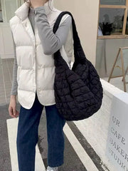 Lattice Pattern Shoulder Bag Large Capacity Tote
