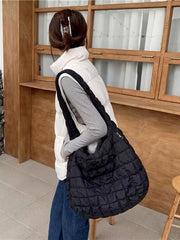 Lattice Pattern Shoulder Bag Large Capacity Tote