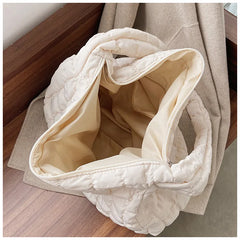Lattice Pattern Shoulder Bag Space Cotton Handbag Women Tote Bags