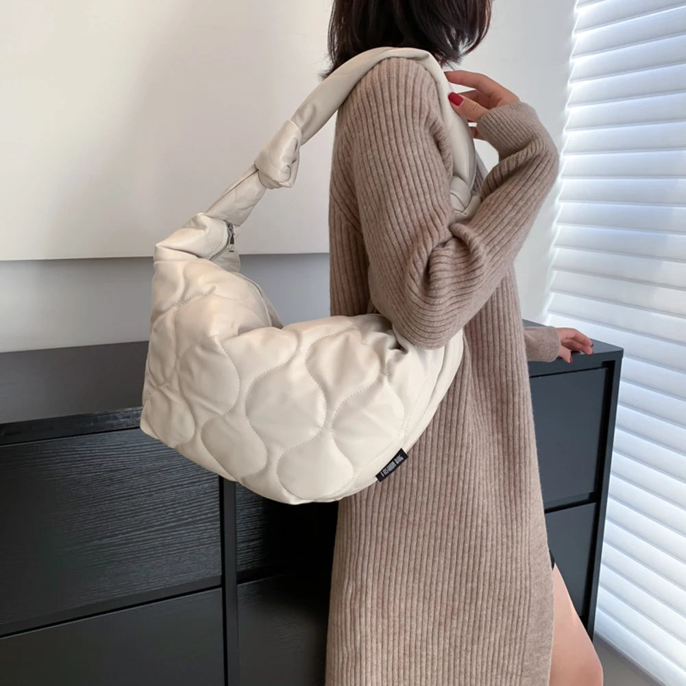Quilted Shoulder Bag Women Large Capacity Handbag Tote Bags Padded Ladies Shoppe