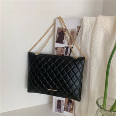 Plaid Pu Leather Crossbody Bag Envelope Handbag Chain Messenger Sac