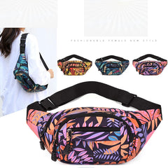 Leaf Printed Waist Bags Fanny Pack Men's Belt Bag Women Casual Travel