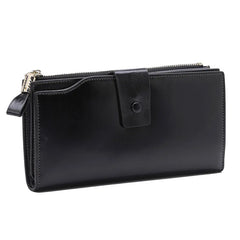 Oil Wax Leather Women Wallets Classic High Cards Holder Women Purse