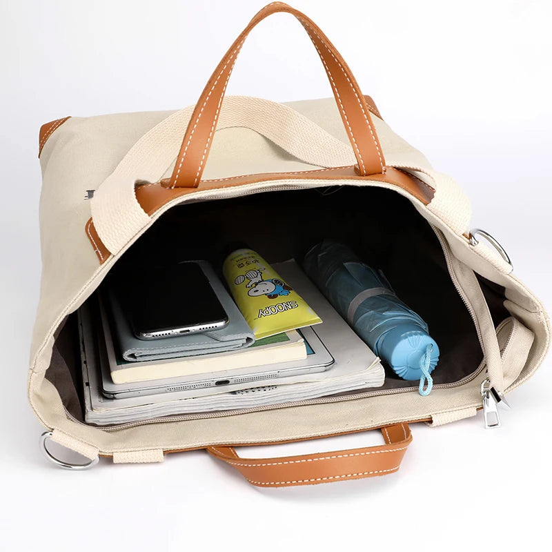 Letter Canvas Women Handbags Travel Outside Shopping Bag Leisure Tote Bag