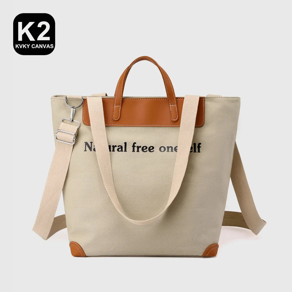 Letter Canvas Women Handbags Travel Outside Shopping Bag Leisure Tote Bag
