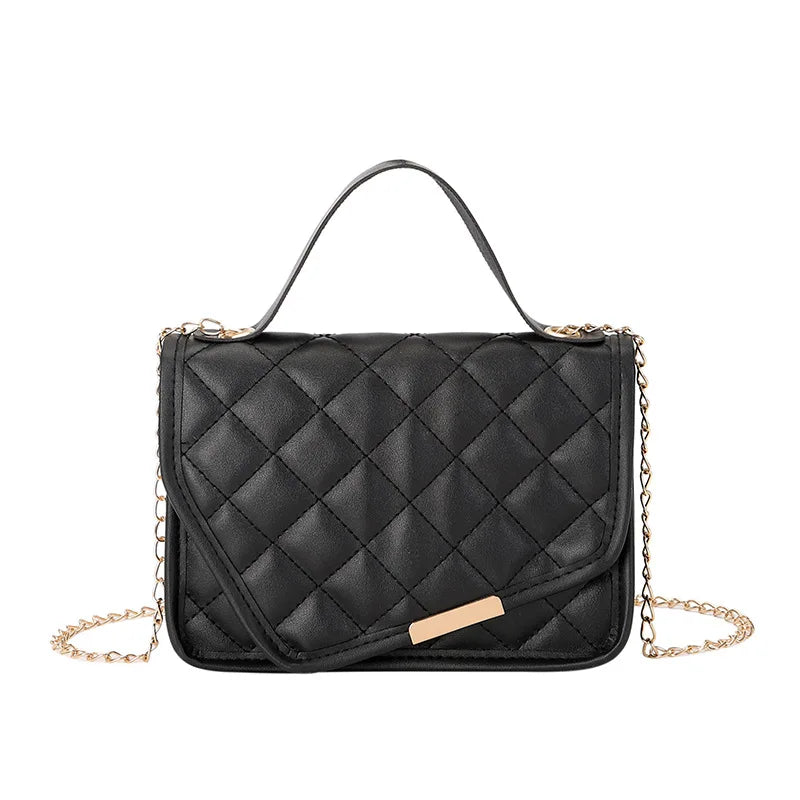 Embroidered Small Square Bag Shoulder Messenger Chain Handbag