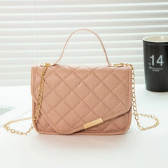 Embroidered Small Square Bag Shoulder Messenger Chain Handbag
