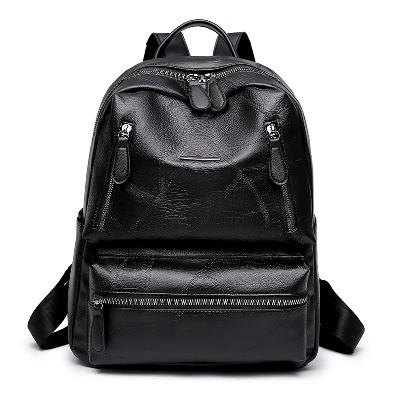 Women Leather Backpack Large Capacity Travel School Bags