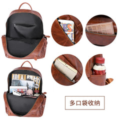 Women Soft Leather Backpack Large Capacity Ladies Travel School Bag