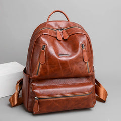 Women Soft Leather Backpack Large Capacity Ladies Travel School Bag