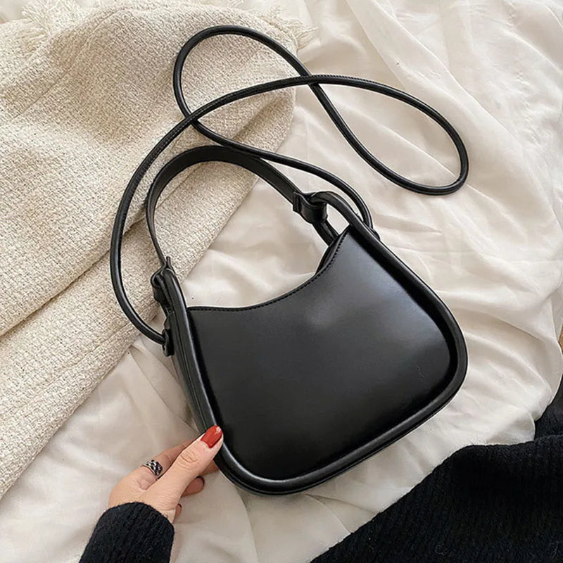 Women's Leather Crossbody Bag with Long Belt