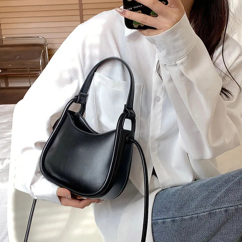 Women's Leather Crossbody Bag with Long Belt