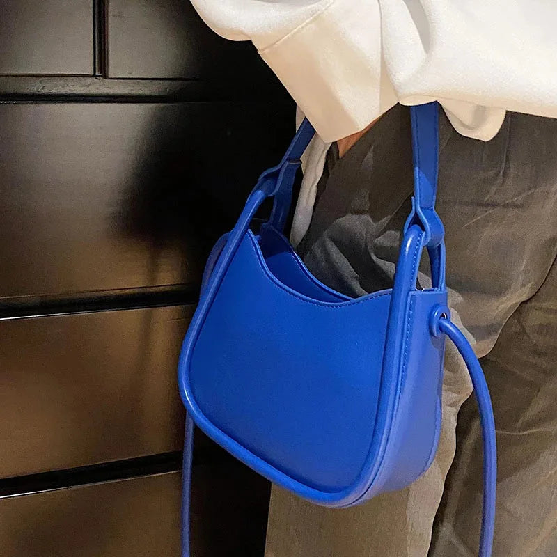 Women's Leather Crossbody Bag with Long Belt
