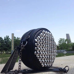 Soft Leather Small Round Bag Chain Messenger Bag Women's All-match