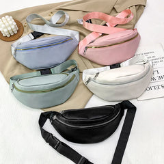 Women's PU Leather Waist Belt Bag Fanny Pack Shoulder Crossbody Chest Pack