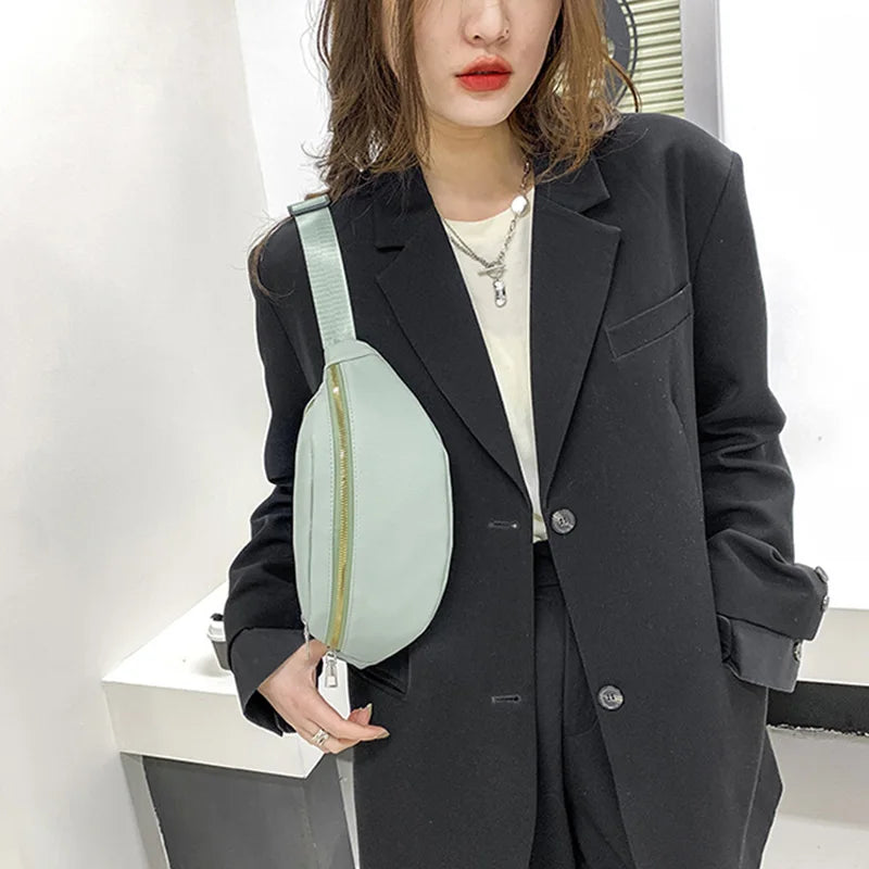 Women's PU Leather Waist Belt Bag Fanny Pack Shoulder Crossbody Chest Pack