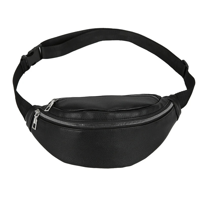 Women's PU Leather Waist Belt Bag Fanny Pack Shoulder Crossbody Chest Pack