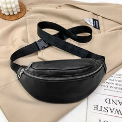 Women's PU Leather Waist Belt Bag Fanny Pack Shoulder Crossbody Chest Pack