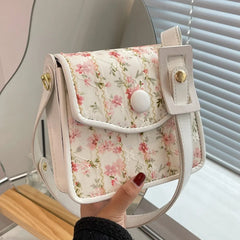 Women Floral Shoulder Bag Small PU Leather Crossbody Tote Clutch