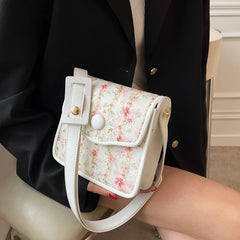 Women Floral Shoulder Bag Small PU Leather Crossbody Tote Clutch