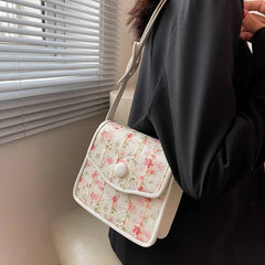 Women Floral Shoulder Bag Small PU Leather Crossbody Tote Clutch