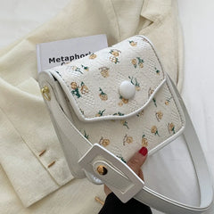 Women Floral Shoulder Bag Small PU Leather Crossbody Tote Clutch